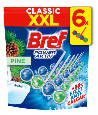 Produse de curatenie - Odorizant toaleta Bref Power Active Pine, 6x50g