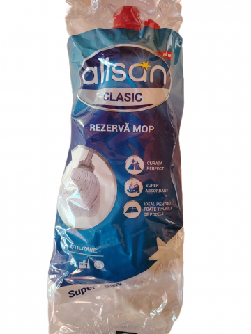 Mopuri și rezerve - Rezerva mop Alisan, bumbac, 200 g, Alb