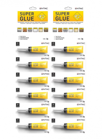 Bricolaj - Set 12 buc adeziv universal Entac Superglue 2g