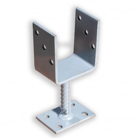 Constructii - Suport metalic tip „U” cu talpă pentru fixare stâlpi