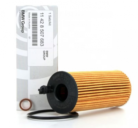 Pachet schimb ulei BMW motor diesel 2.0 N47, filtru ulei original 11428507683, ulei motor BMW 5W30, 6 x 1L [1]
