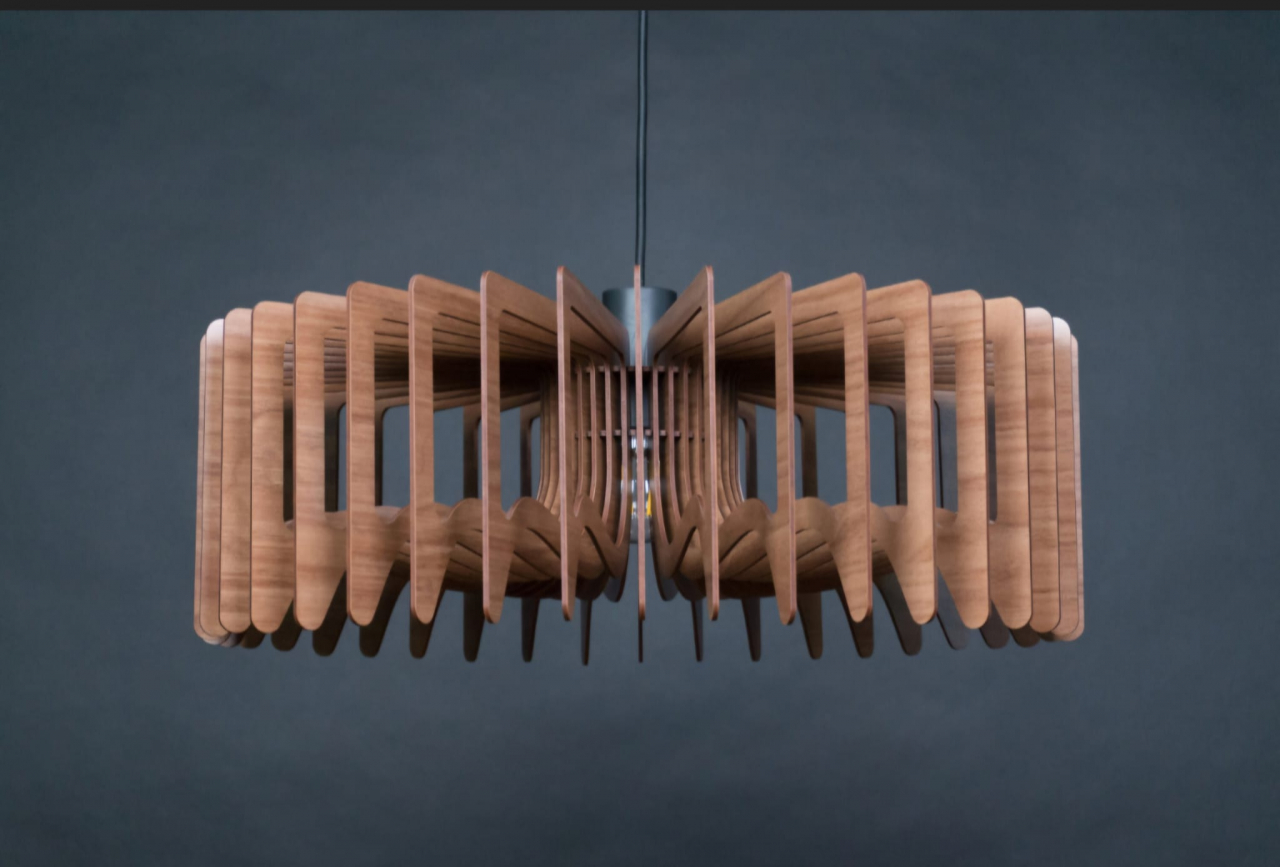 Candelabru din Lemn în Stil Scandinavian – Plafonieră Modernă Suspendată pentru Iluminat Interior Elegant [2]
