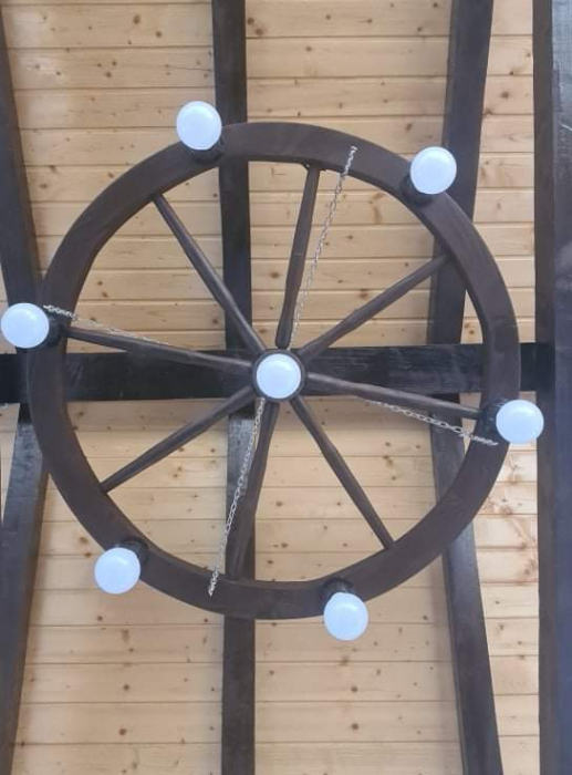 Candelabru rustic 80 cm cu 7 dulii e27  wenge [2]