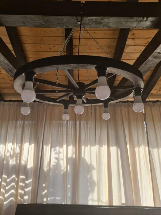 Candelabru rustic 80 cm cu 7 dulii e27  wenge [3]