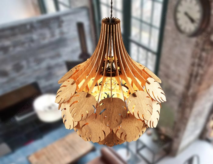 Lustra Pendul elegant din lemn Tropical Leaves [4]