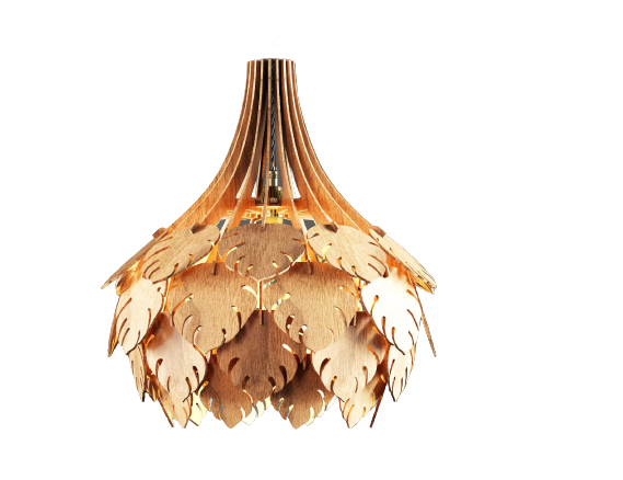 Corp de iluminat eco din lemn – model Tropical Leaves [2]