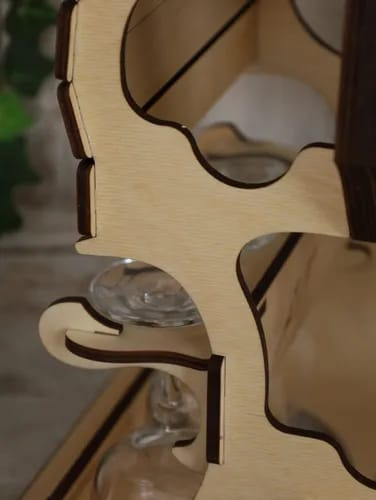 Suport Sticle Vin Vioară Wood Rustic Art - Design Elegant și Practic [6]