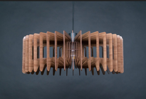 Candelabru din Lemn în Stil Scandinavian – Plafonieră Modernă Suspendată pentru Iluminat Interior Elegant [1]