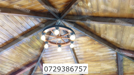 Produse - Candelabru rustic 58 cm cu 6 dulii e27  Nuc