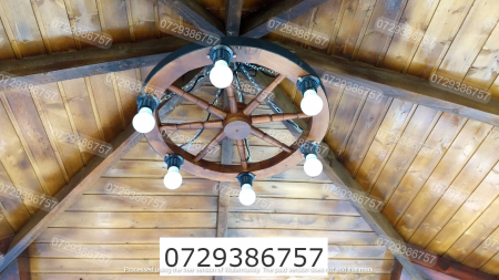 Candelabru rustic 58 cm cu 6 dulii e27  Nuc [2]