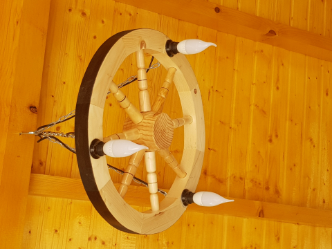 Lustra rustica din lemn 50 cm 3 dulii e14 [1]