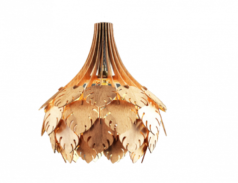 Corp de iluminat eco din lemn – model Tropical Leaves [1]
