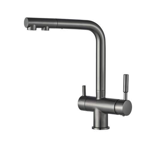 Baterii purificator - Baterie bucătărie 3 căi cu pipă extractibilă  SH-404 Graphite – apă caldă, rece și filtrată