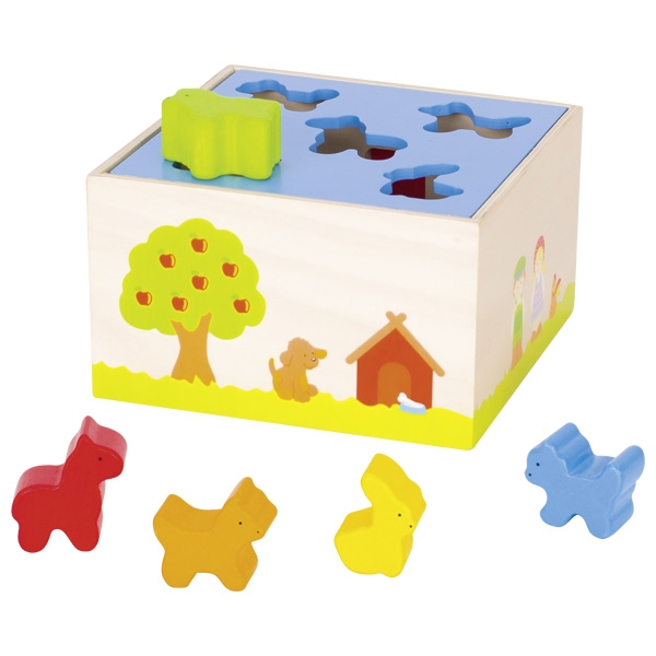 Cutie de lemn cu sortare forme animalute - Set educativ multicolor [2]
