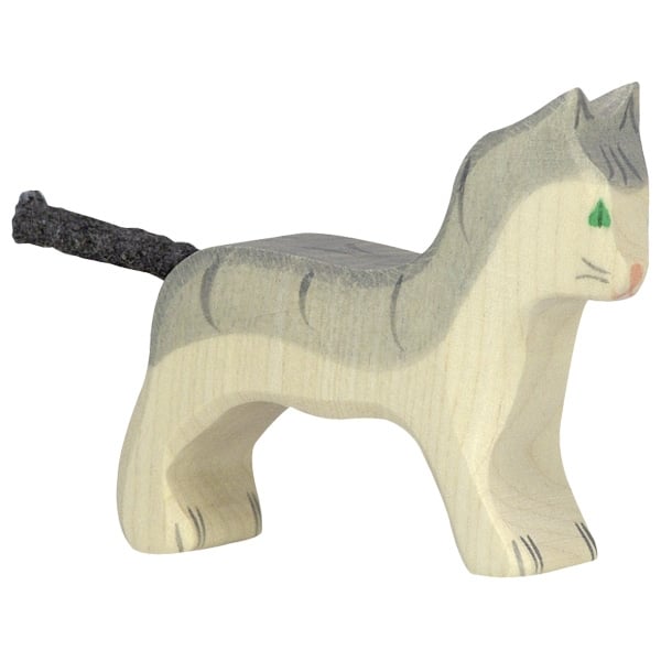 Pisica - figurina din lemn de artar si fag - Goki [1]