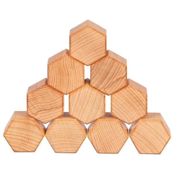Set constructie piese forme geometrice din lemn de alun - Goki Nature [4]
