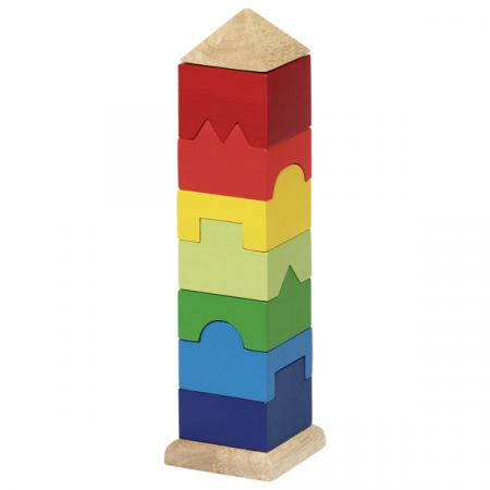 Turn multicolor de stivuire cu piese din lemn unice [0]