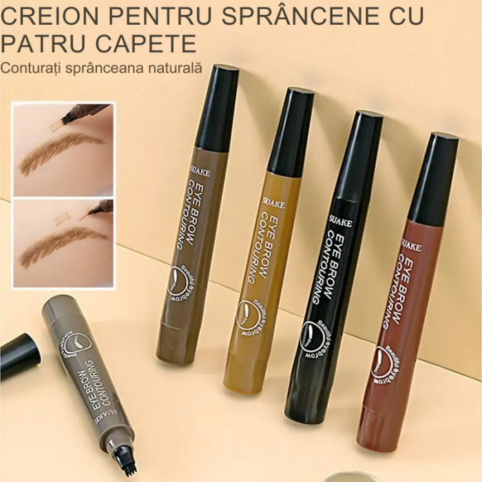 Creion Microblading pentru Sprâncene cu 4 Vârfuri Precise, Rezistent la Apă, pentru Contur Natural și Definire Perfectă – Disponibil în Diverse Nuanțe [2]
