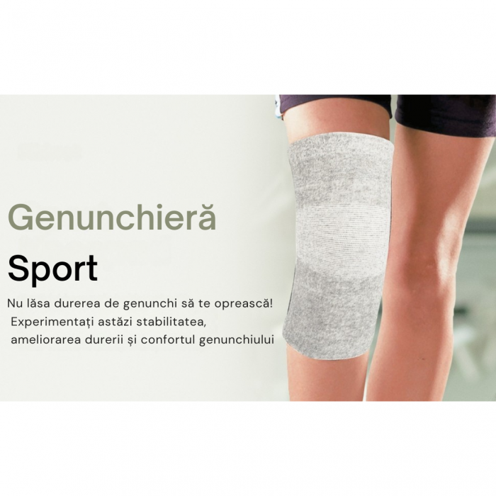 Genunchieră Sportivă din Fibră de Cărbune de Bambus, Compresie și Susținere pentru Genunchi [9]
