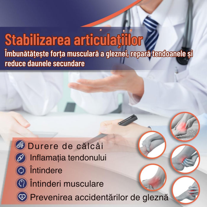 Gleznieră Compresivă cu Ioni de Cupru, 1 Bucată, Susținere și Protecție pentru Glezna, Anti-Alunecare, Unisex [6]