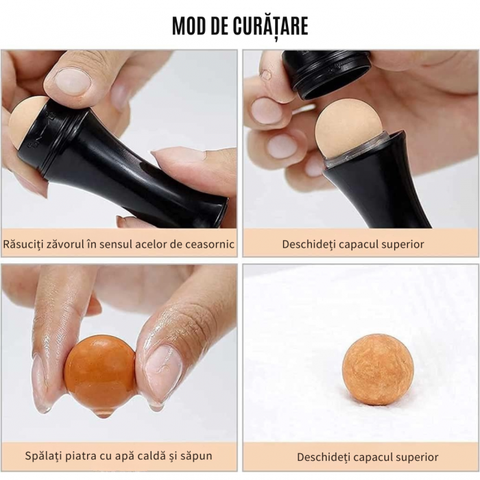 **Roller Facial pentru Controlul Sebumului – Masaj cu Piatră Vulcanică Naturală** [2]