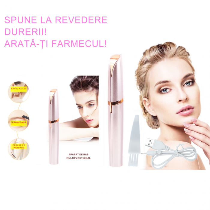 Set Epilator Facial și pentru Sprâncene – Epilare Fără Durere, USB Reîncărcabil, Portabil [9]