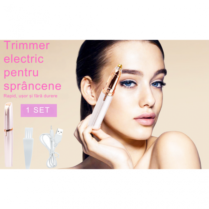 Set Epilator Facial și pentru Sprâncene – Epilare Fără Durere, USB Reîncărcabil, Portabil [5]