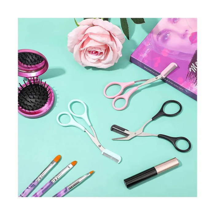 **Trimmer Multifuncțional pentru Sprâncene – Foarfecă cu Pieptene Integrat, Tundere și Conturare Precisă** [7]