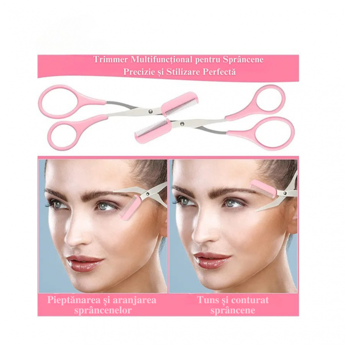 **Trimmer Multifuncțional pentru Sprâncene – Foarfecă cu Pieptene Integrat, Tundere și Conturare Precisă** [3]