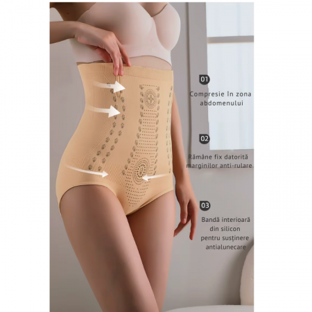 Chilot modelator talie înaltă – Lenjerie modelatoare femei pentru abdomen plat și talie subțire [4]