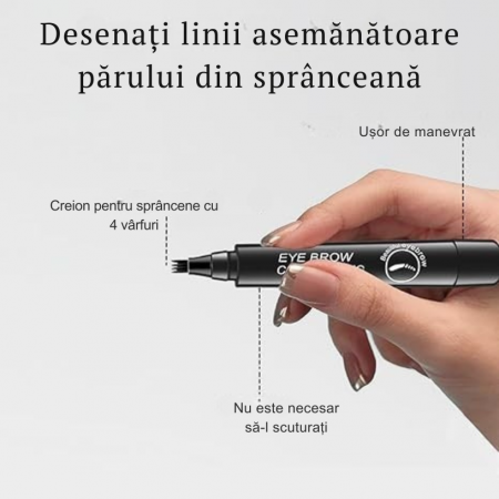 Creion Microblading pentru Sprâncene cu 4 Vârfuri Precise, Rezistent la Apă, pentru Contur Natural și Definire Perfectă – Disponibil în Diverse Nuanțe [6]