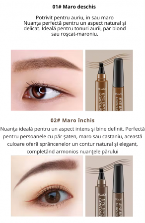 Creion Microblading pentru Sprâncene cu 4 Vârfuri Precise, Rezistent la Apă, pentru Contur Natural și Definire Perfectă – Disponibil în Diverse Nuanțe [3]