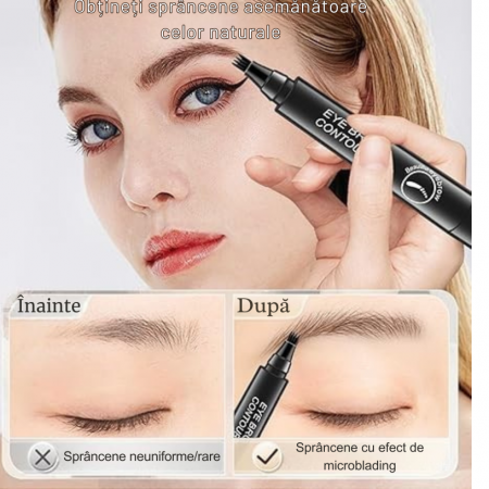 Creion Microblading pentru Sprâncene cu 4 Vârfuri Precise, Rezistent la Apă, pentru Contur Natural și Definire Perfectă – Disponibil în Diverse Nuanțe [4]