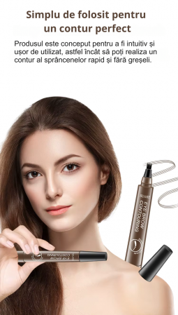 Creion Microblading pentru Sprâncene cu 4 Vârfuri Precise, Rezistent la Apă, pentru Contur Natural și Definire Perfectă – Disponibil în Diverse Nuanțe [5]