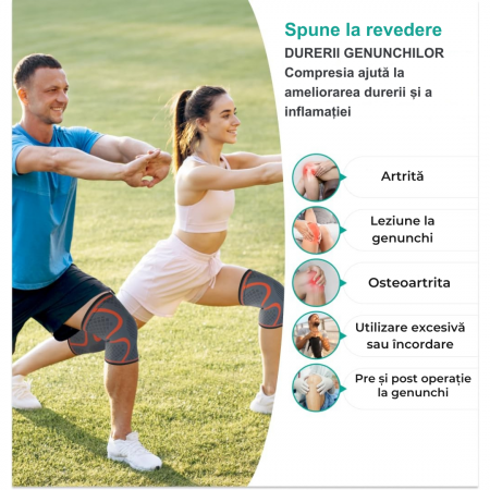 Genunchieră de Compresie Sportivă - Stabilitate și Protecție Anti-Alunecare [4]