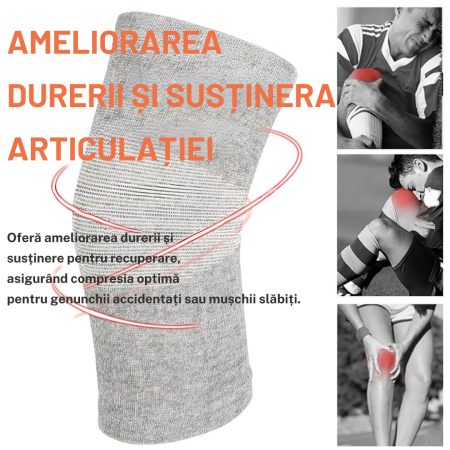 Genunchieră Sportivă din Fibră de Cărbune de Bambus, Compresie și Susținere pentru Genunchi [4]