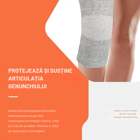 Genunchieră Sportivă din Fibră de Cărbune de Bambus, Compresie și Susținere pentru Genunchi [2]