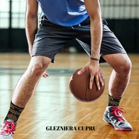 Gleznieră Compresivă cu Ioni de Cupru, 1 Bucată, Susținere și Protecție pentru Glezna, Anti-Alunecare, Unisex [1]