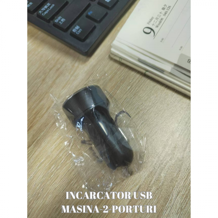 Încărcător USB Rapid pentru Mașină - 2 Porturi, RGB LED [3]