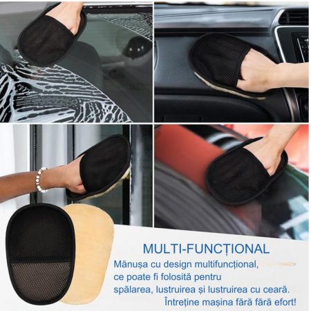 Auto, Camping - Mănușă Ultra-Moale din Microfibră și Lână Artificială – Curățare Delicată și Fără Zgârieturi