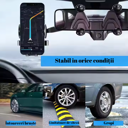 Suport Auto pentru Telefon cu Rotire 360° – Montare la Oglinda Retrovizoare [2]