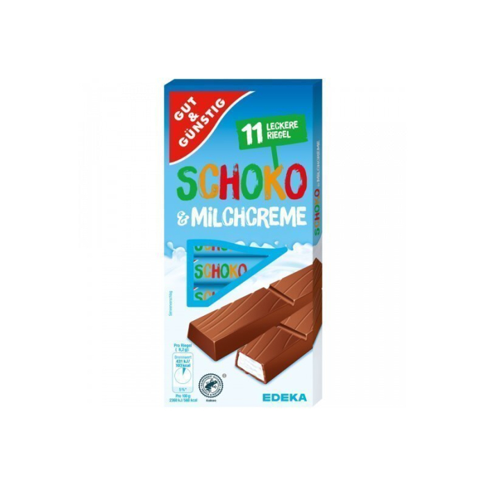 Ciocolata riegel Milchcreme Gut&Günstig, 11 batoane, 200g [1]