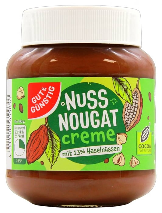 Crema de ciocolata si alune de padure Nuss Nougat Gut&Gunstig, 400 g [1]