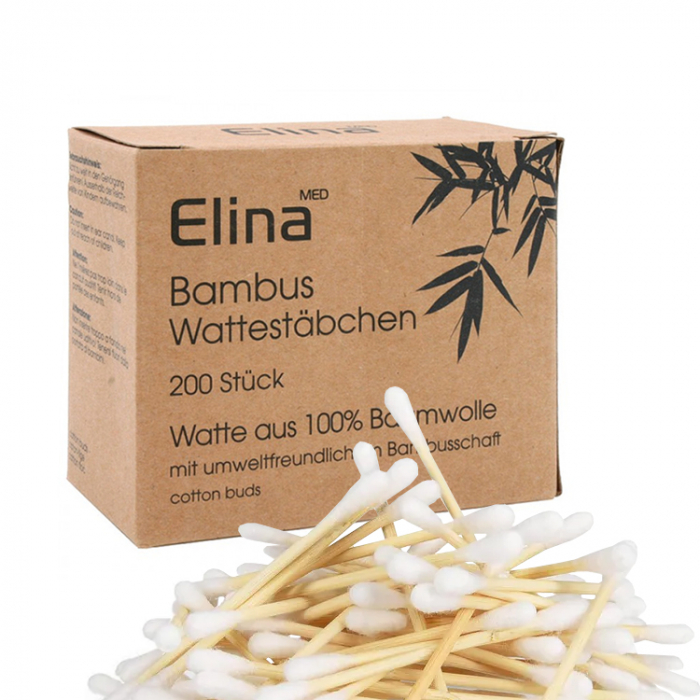 ELINA MED Betisoare de urechi bambus si bumbac, 200 bucati [1]