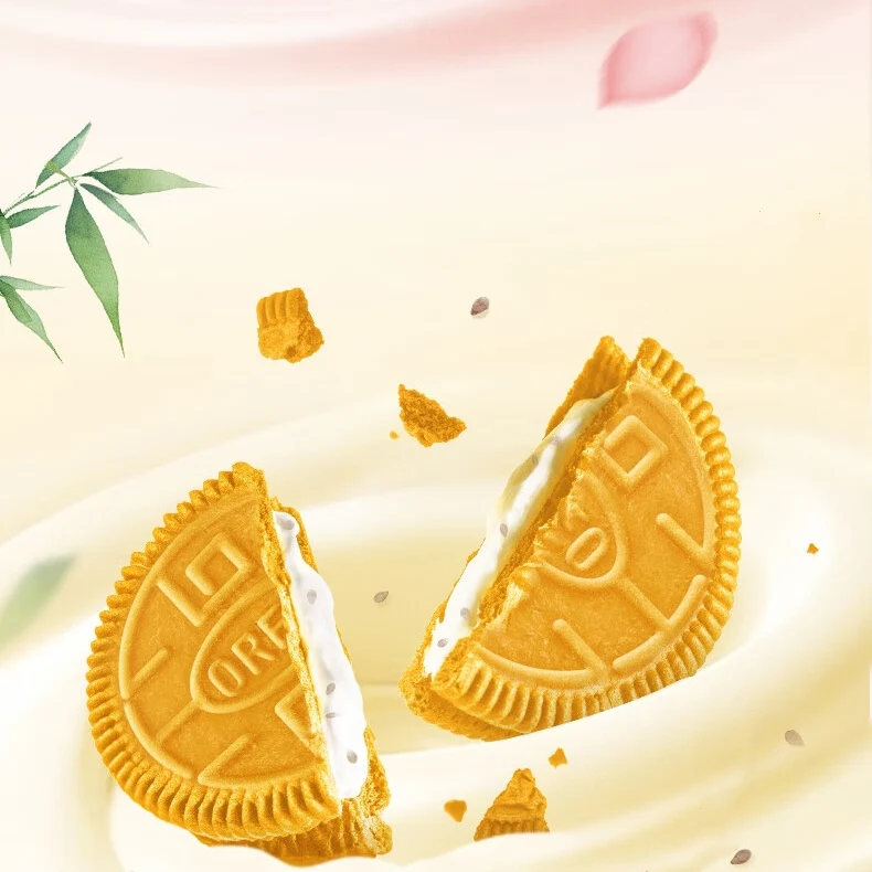 Oreo Spring Limited Edition Sesame Biscuiti cu crema de lape susan negru si vanilie, 97g [3]