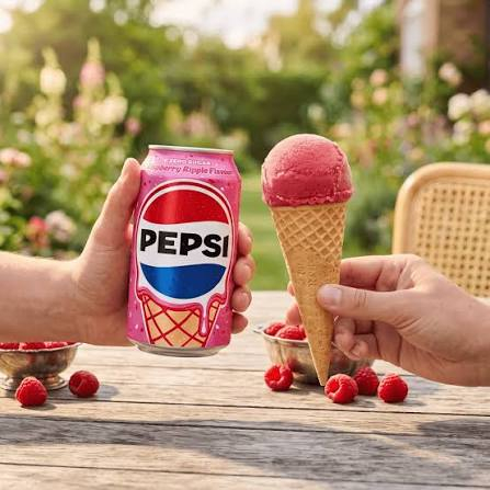 Pepsi Raspberry Ripple Flavour UK, gust de inghetata de zmeura, zero zahar, 330 ml [2]