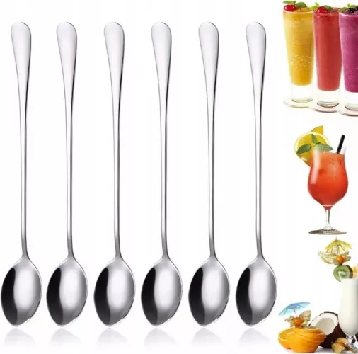 Set 6 lingurite pentru deserturi,cafea si inghetata,18 cm, argintiu [2]