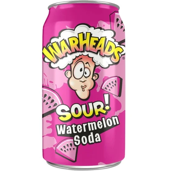 Warheads Sour Watermelon Soda, bautura carbogazoasa pepene rosu, 330 ml [1]