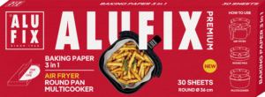 DETERGENTI SI PRODUSE MENAJ - ALUFIX Hartie pentru copt - Air fryer, multicooker, tigaie rotunda - 30 coli
