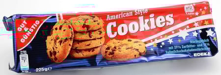 TOATE PRODUSELE - American Style Cookies, biscuiti fragezi cu bucati de ciocolata, Gut & Gunstig, 225 g